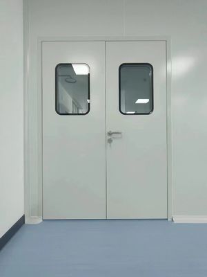 購入 鋼密閉 モジュラー クリーンルーム ドア マニュアル ダブル ドア 滑らかな表面 online manufacture